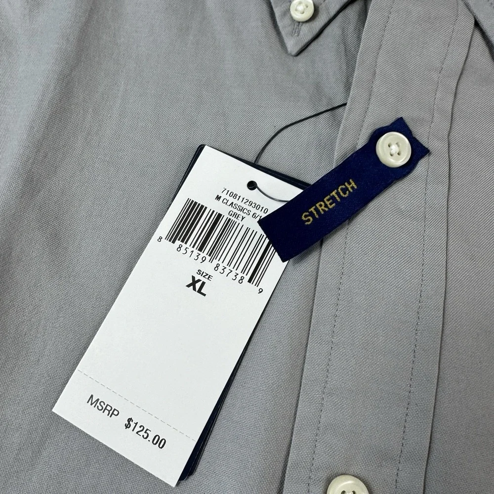 Polo Ralph Lauren Gray Stretch Cotton Blend L/S Button Down Mens Shirt XL NWT